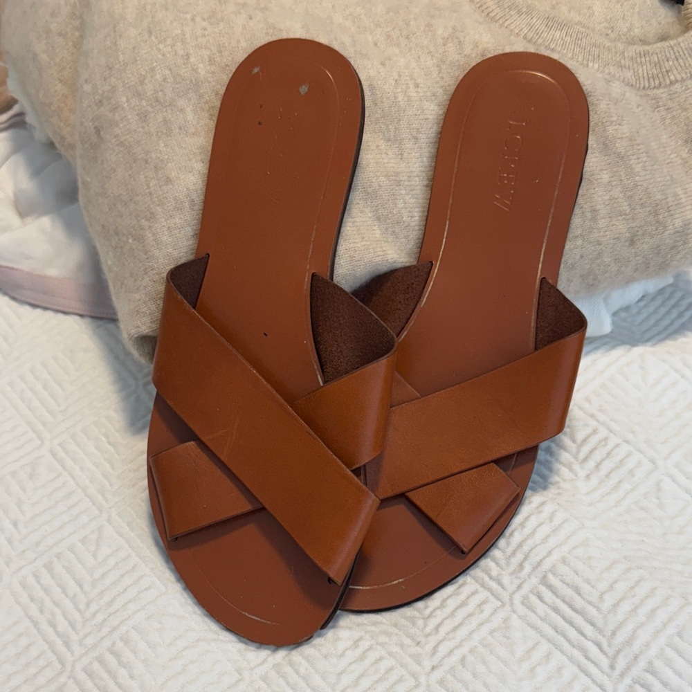 J. Crew Leather Slide Sandals
